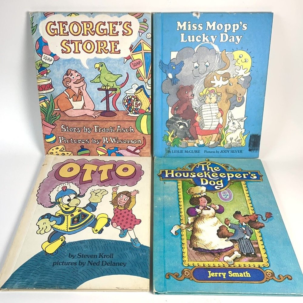 Parents Magazine Press Books Lot of 4 1980s Otto George's Store Miss Mopp